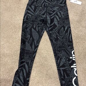 New Calvin Klein Black Floral Leggings -